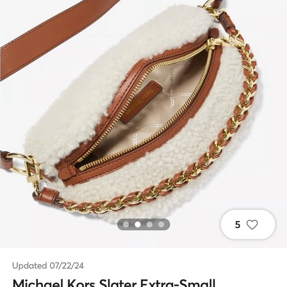Michael Kors XS Slater Shearling Sling Bag - Picture 3 of 7